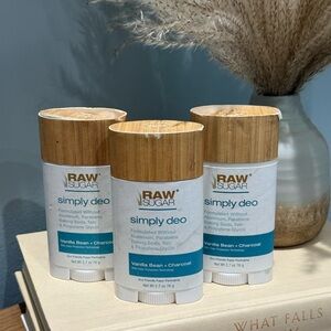 3-Raw Sugar Simply Deo Vanilla Bean & Charcoal Deodorant